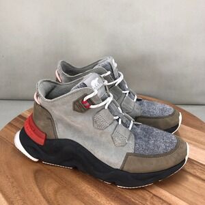 Sorel Kinetic RNEGD Sport Waterproof Sneaker Boots Grey Felt NL4398-395 Womens 8